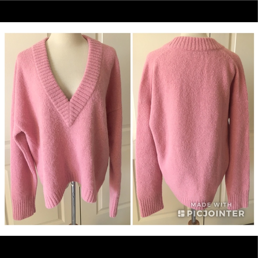 💍SOLD💍 Tibi Oversize V Neck Alpaca Blend Sweater - Picture 7 of 8